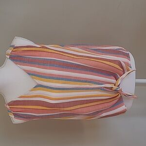 LOFT Sleeveless Tie Front Top. M